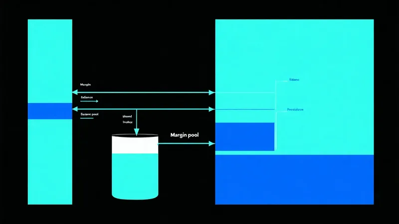 Side-by-side diagram concept showing cross-margin vs isolated margin mechanics